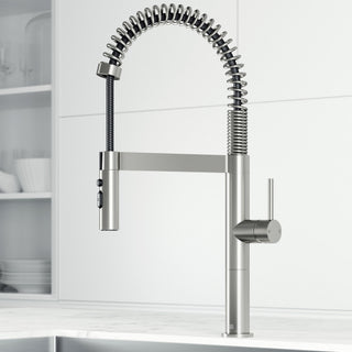 VIGO Edison Pro 20" H Single Handle Pull-Down Sprayer Kitchen Faucet, Stainless Steel