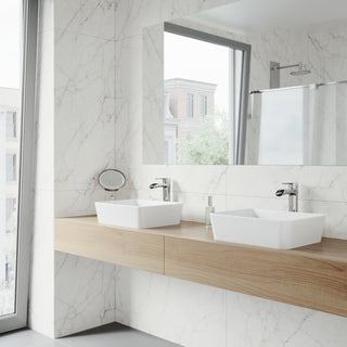 VIGO Marigold 18"L x 14"W x 5"H Matte Stone Rectangular Bathroom Vessel Sink