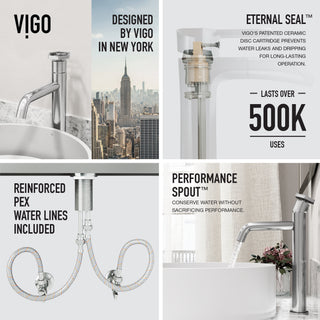 VIGO Ruxton 12" H Single Handle Single Hole Bathroom Vessel Faucet, Chrome