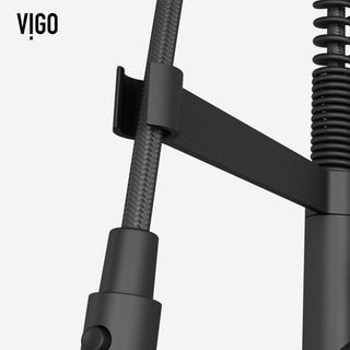 VIGO Edison Pro 20" H Single Handle Pull-Down Sprayer Kitchen Faucet, Matte Black
