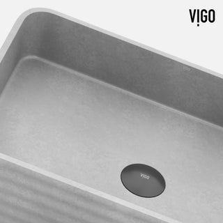 VIGO Cadman 21"L x 14"W x 5"H Concreto Stone Rectangular Bathroom Vessel Sink