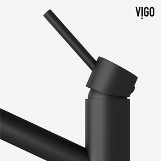 VIGO Branson 9" H Single Handle Pull-Out Sprayer Kitchen Faucet, Matte Black, Without Extras