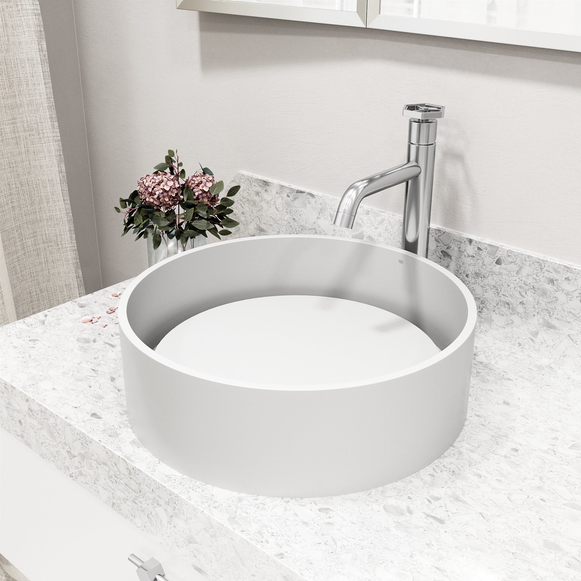 VIGO Ruxton 12" H Single Handle Single Hole Bathroom Vessel Faucet, Chrome