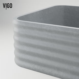 VIGO Cadman 18"L x 13"W x 5"H Concreto Stone Rectangular Bathroom Vessel Sink