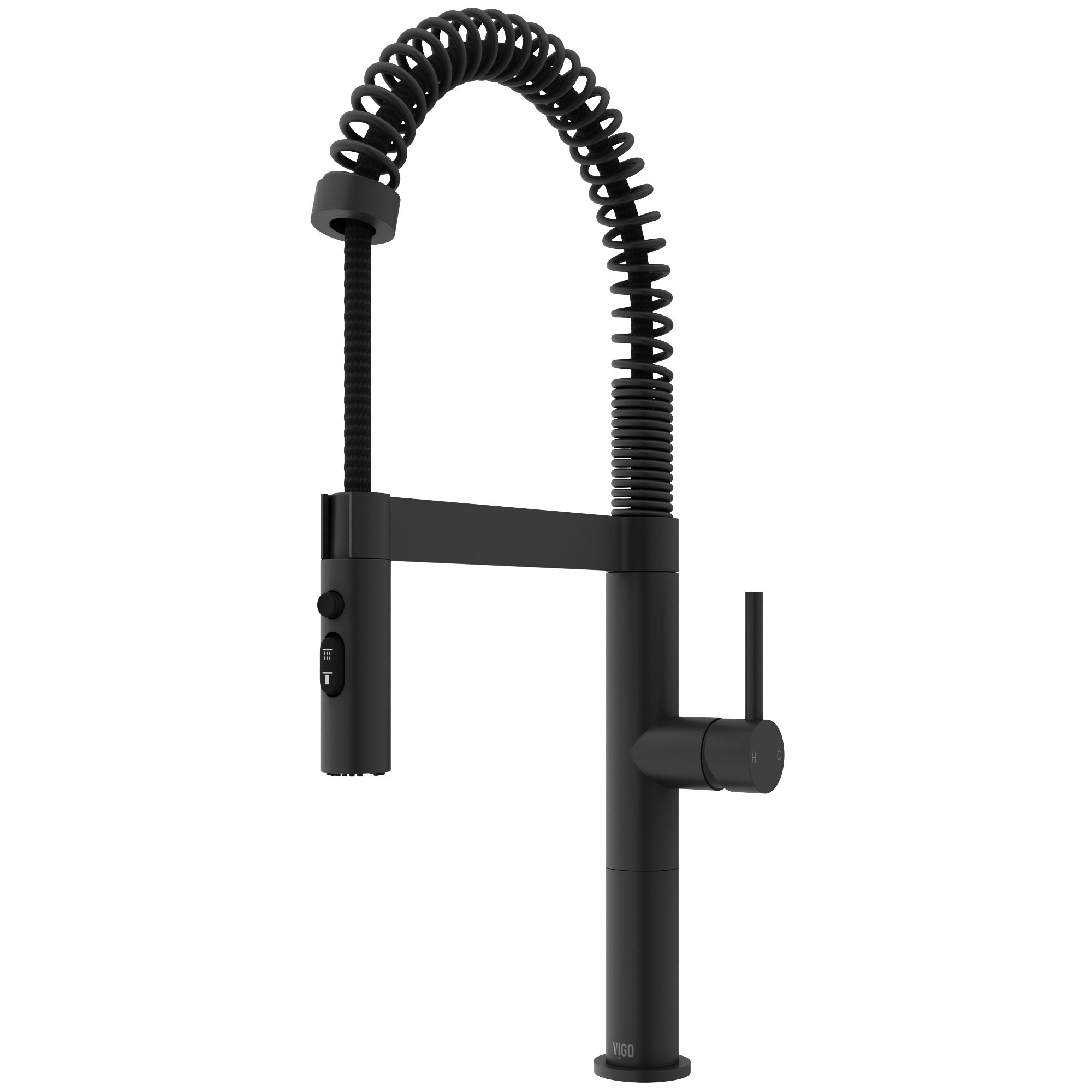 VIGO Edison Pro 20" H Single Handle Pull-Down Sprayer Kitchen Faucet, Matte Black