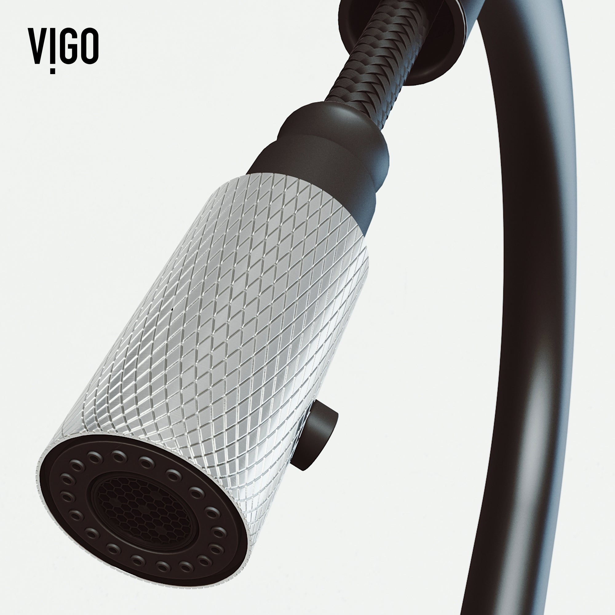 VIGO Bristol 19" H Single Handle Pull-Down Sprayer Kitchen Faucet, Stainless Steel/Matte Black, Without Extras