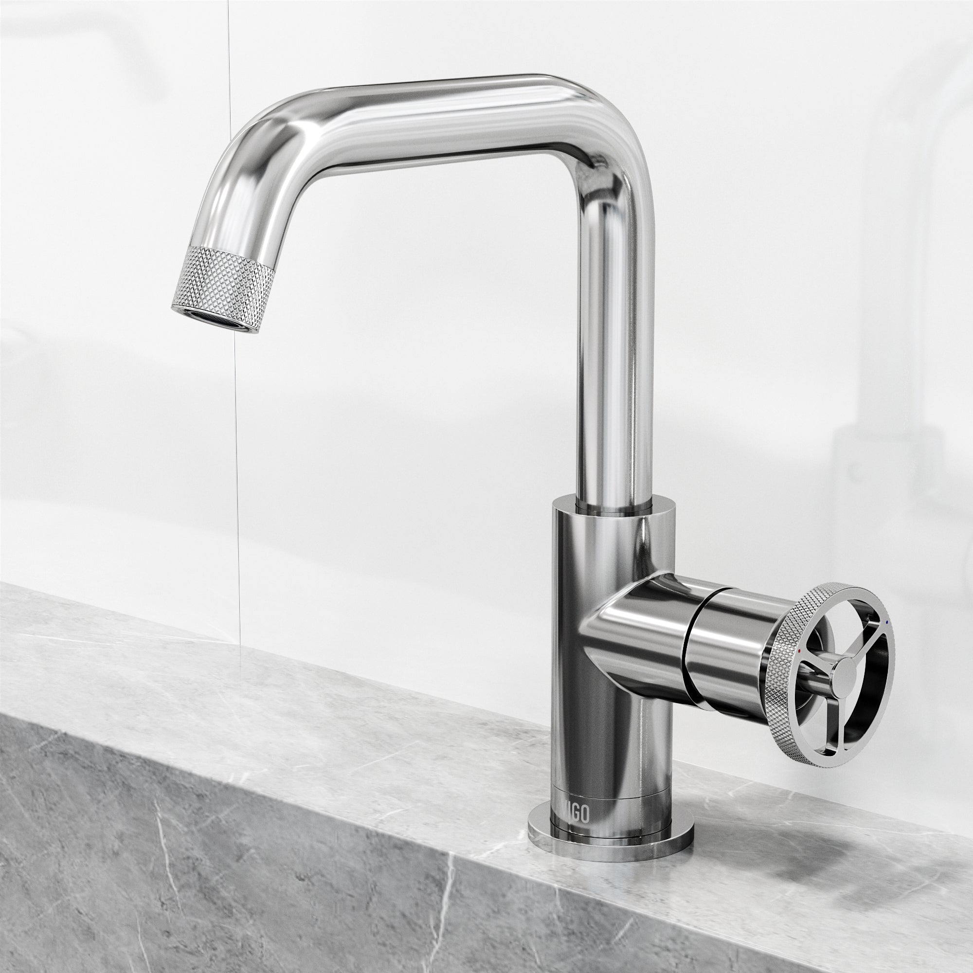 VIGO Cass 9" H Single Handle Single Hole Bathroom Faucet, Chrome, Without Extras