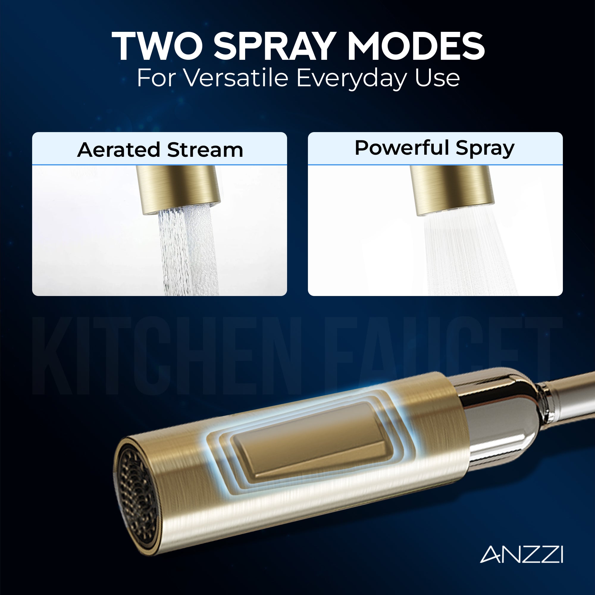 Modern Touchless Kitchen Faucet, Satin Brass