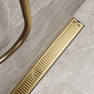 VIGO Elan Linear Shower Drain, Matte Brushed Gold, 24"