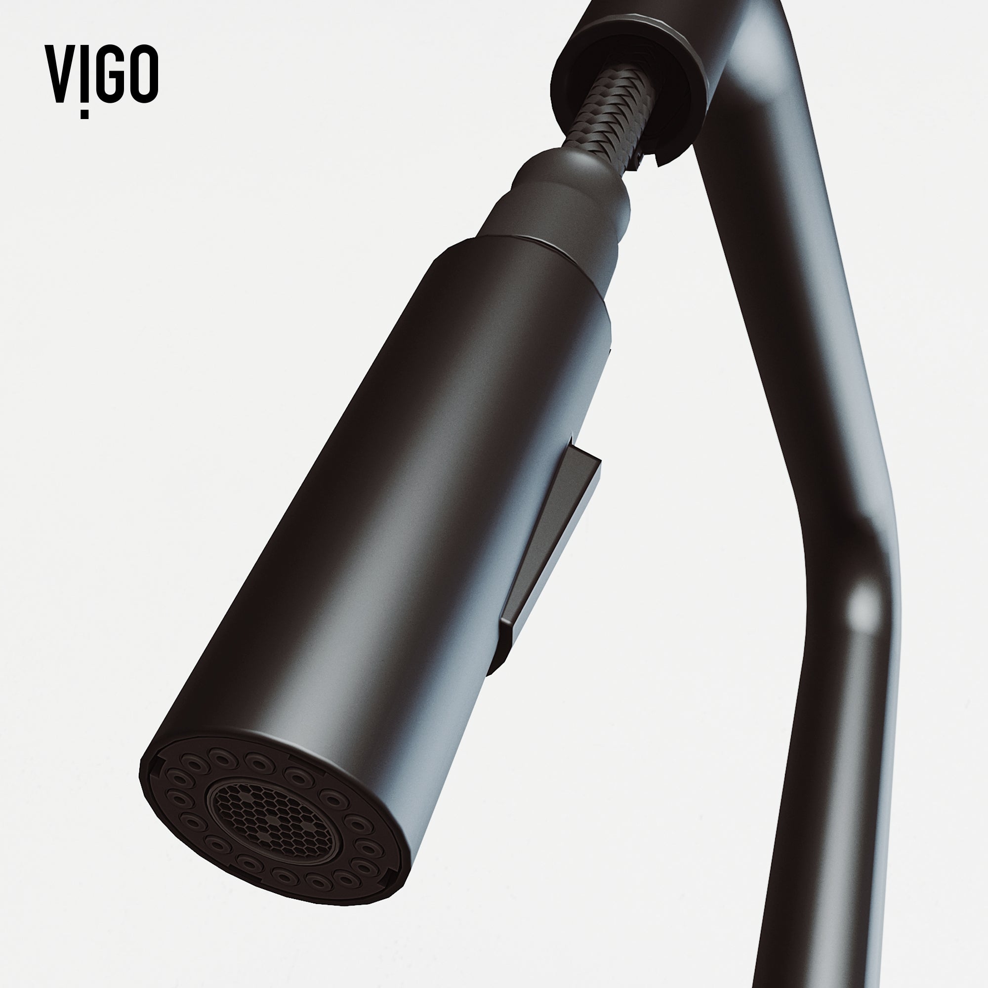 VIGO Parsons 18" H Single Handle Pull-Down Sprayer Kitchen Faucet, Matte Black, Without Extras
