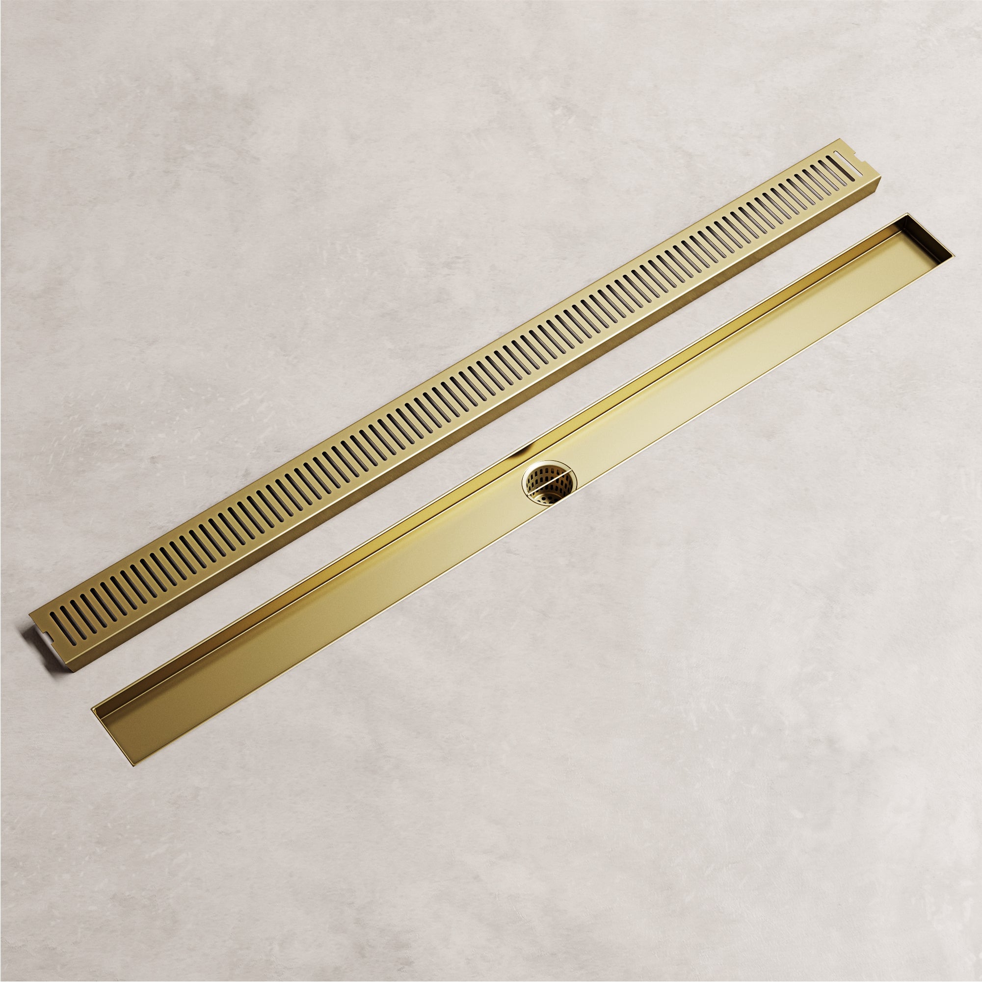 VIGO Elan Linear Shower Drain, Matte Brushed Gold, 36"