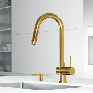 VIGO 10 oz. 1.5" W Kitchen Soap Dispenser, Matte Gold