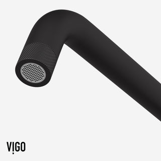 VIGO Cass 12" H 2-Handle Widespread Bridge Pull-Out Sprayer Kitchen Faucet, Matte Black