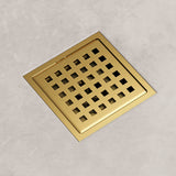 VIGO Elan Linear Shower Drain, Matte Brushed Gold, 4"