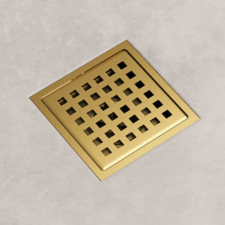 VIGO Elan Linear Shower Drain, Matte Brushed Gold, 4"