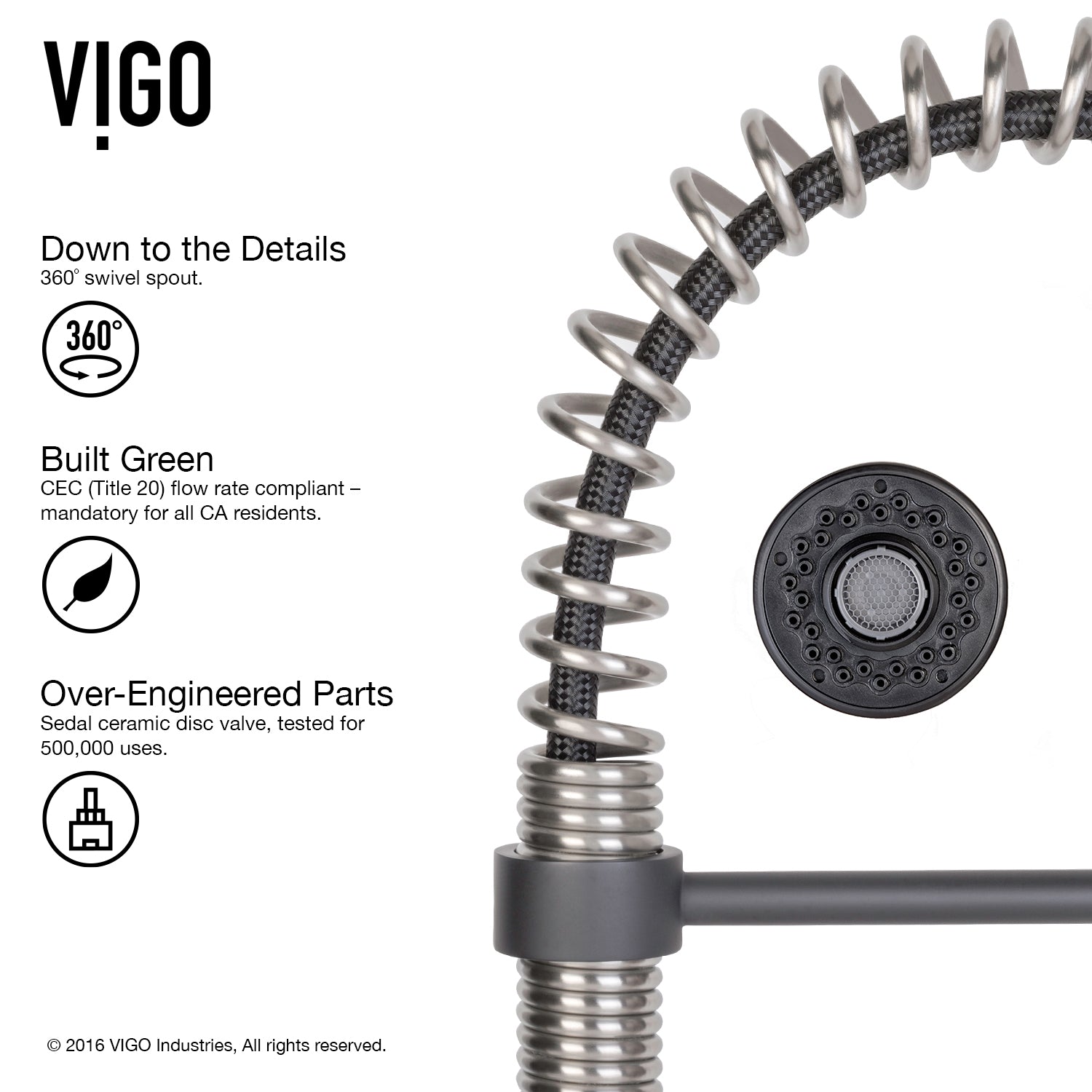 VIGO Edison 19" H Single Handle Pull-Down Sprayer Kitchen Faucet, Stainless Steel/Matte Black, No Sensor, With Soap Dispenser