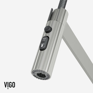 VIGO Edison Pro 20" H Single Handle Pull-Down Sprayer Kitchen Faucet, Stainless Steel