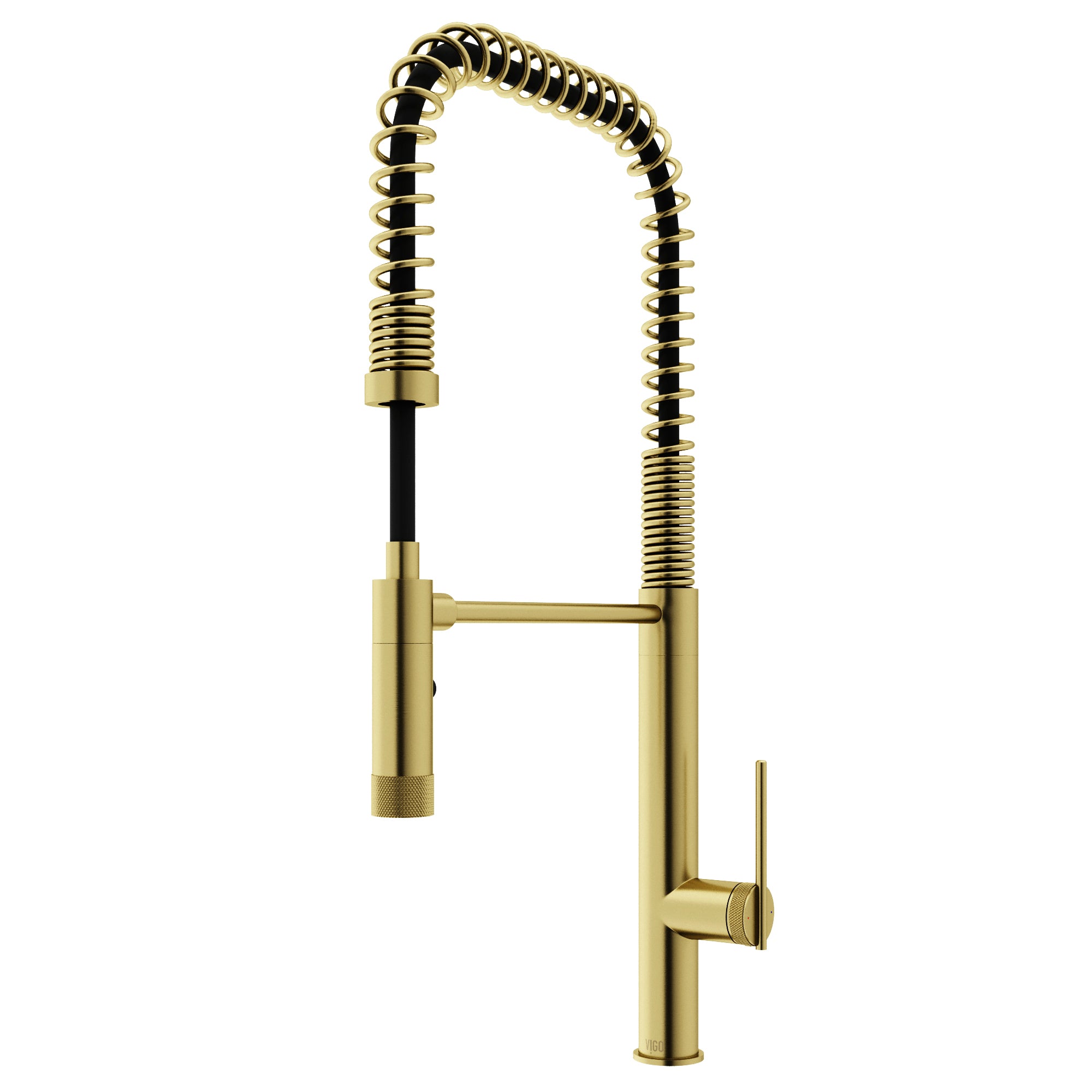 VIGO Sterling 23" H Single Handle Pull-Down Sprayer Kitchen Faucet, Matte Brushed Gold, Without Extras