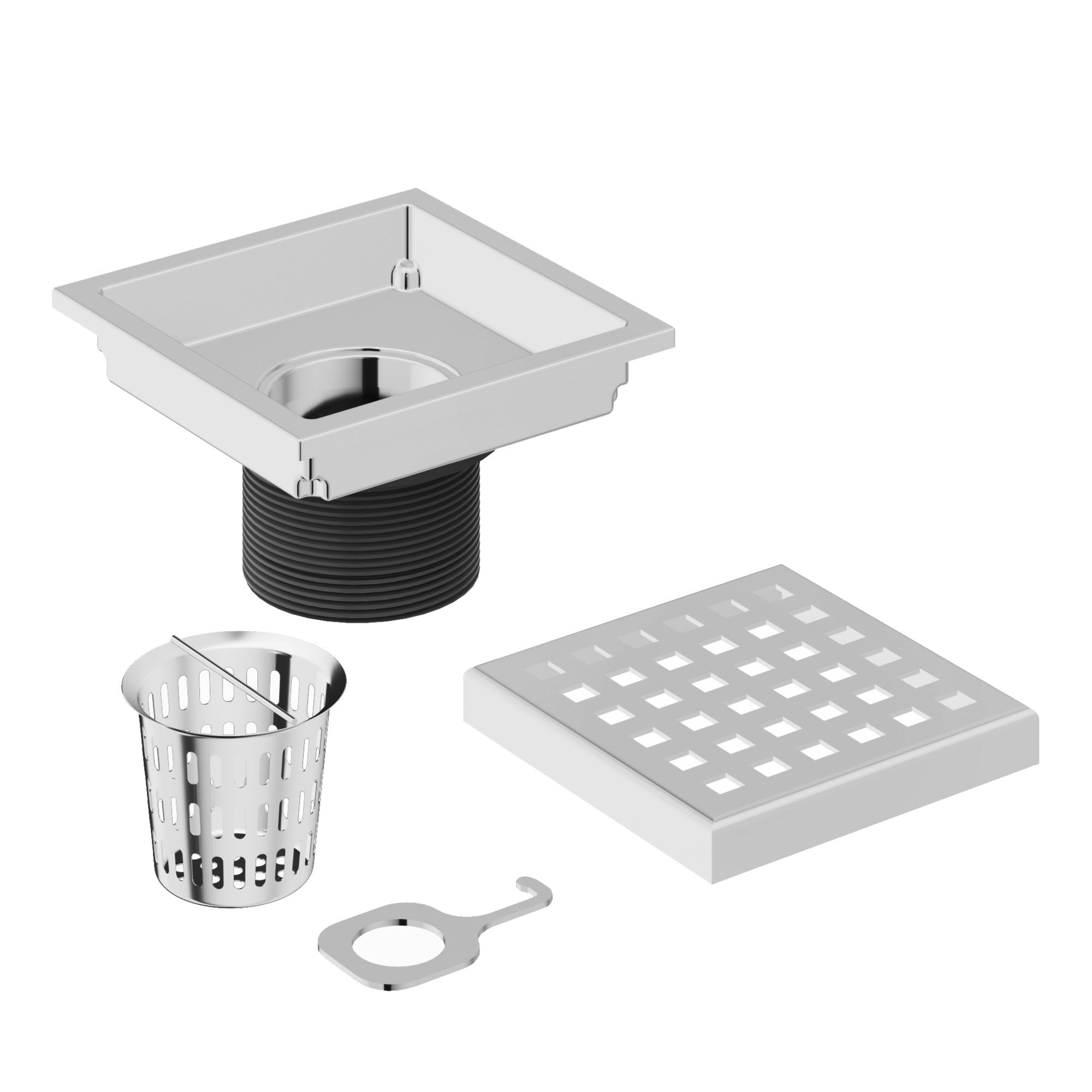 VIGO Elan Linear Shower Drain, Chrome, 4"