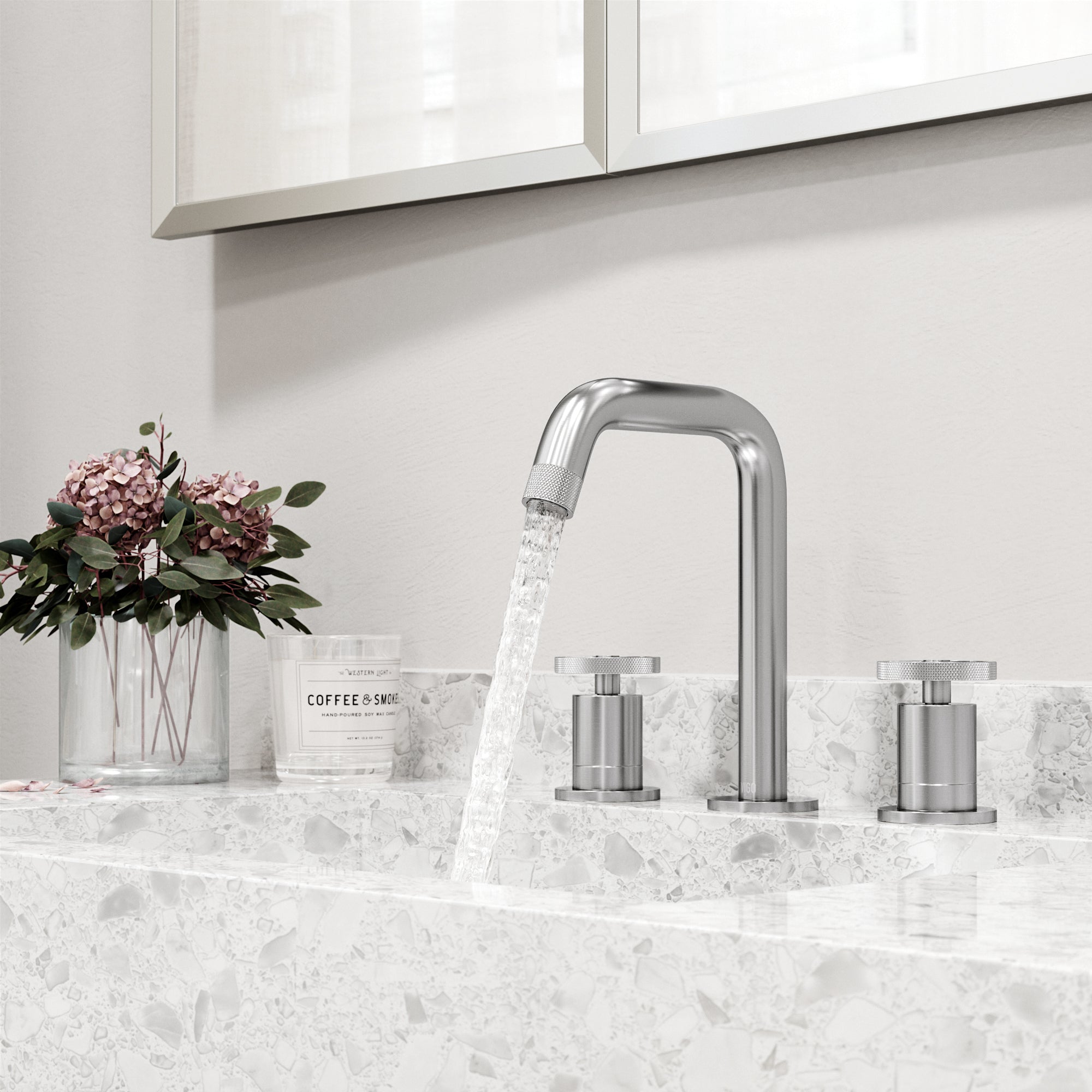 VIGO Cass 8" H 2-Handle Widespread Bathroom Faucet, Brushed Nickel