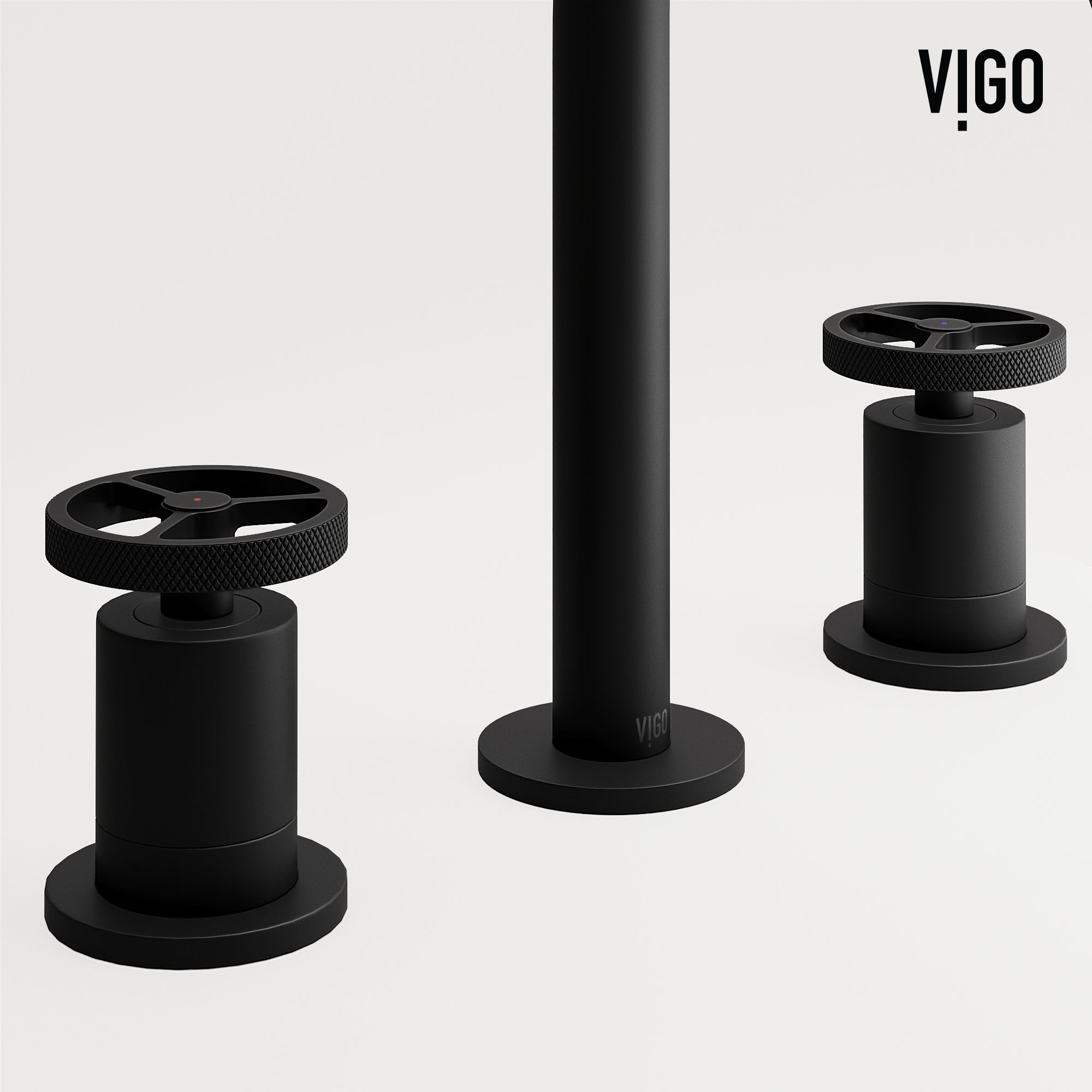 VIGO Cass 8" H 2-Handle Widespread Bathroom Faucet, Matte Black