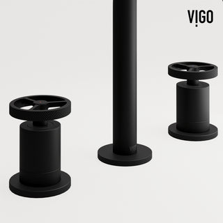 VIGO Cass 8" H 2-Handle Widespread Bathroom Faucet, Matte Black