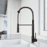VIGO Laurelton 22" H Single Handle Pull-Down Sprayer Kitchen Faucet, Matte Black, Without Extras
