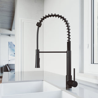 VIGO Laurelton 22" H Single Handle Pull-Down Sprayer Kitchen Faucet, Matte Black, Without Extras