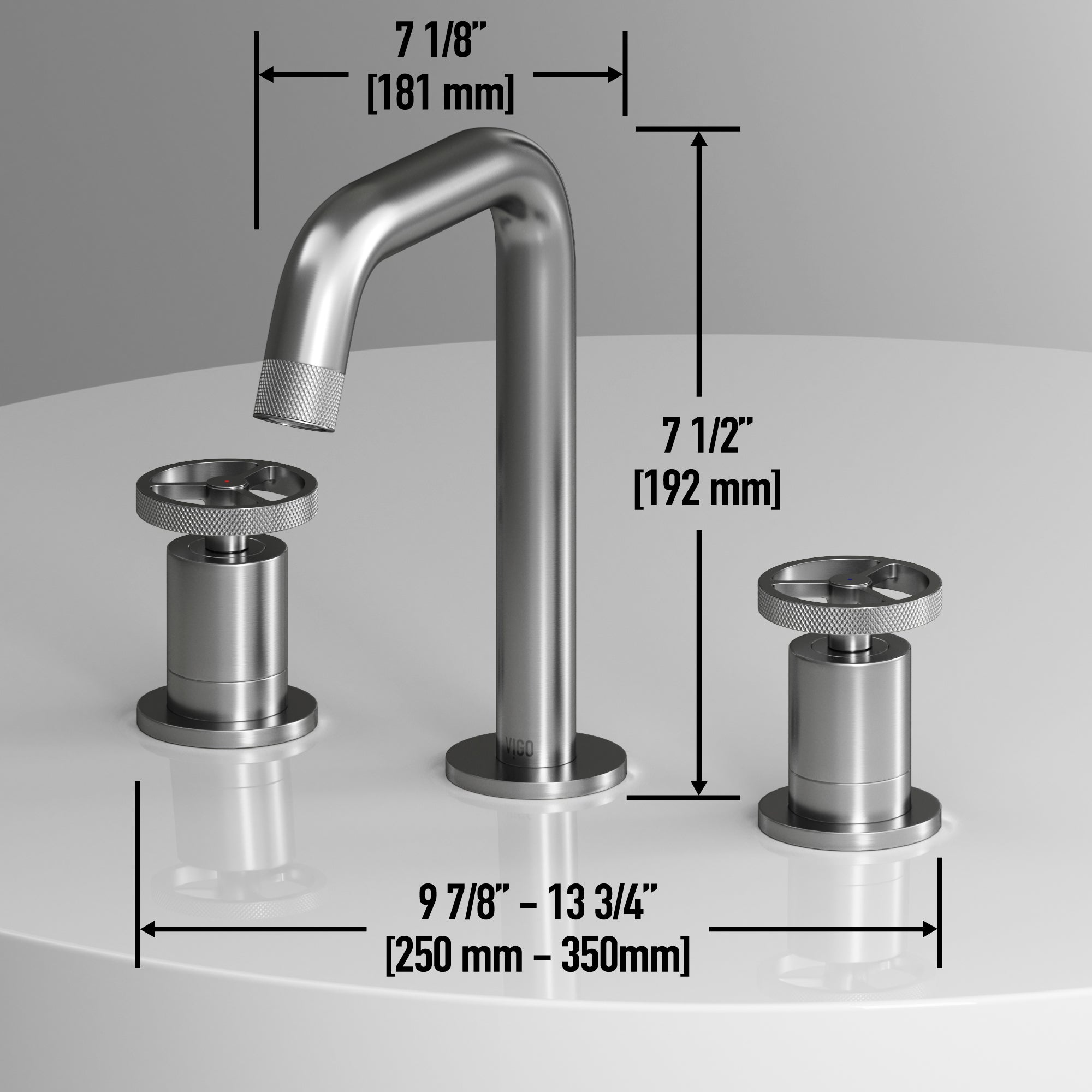 VIGO Cass 8" H 2-Handle Widespread Bathroom Faucet, Brushed Nickel