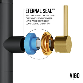 VIGO Edison Pro 20" H Single Handle Pull-Down Sprayer Kitchen Faucet, Matte Brushed Gold/Matte Black