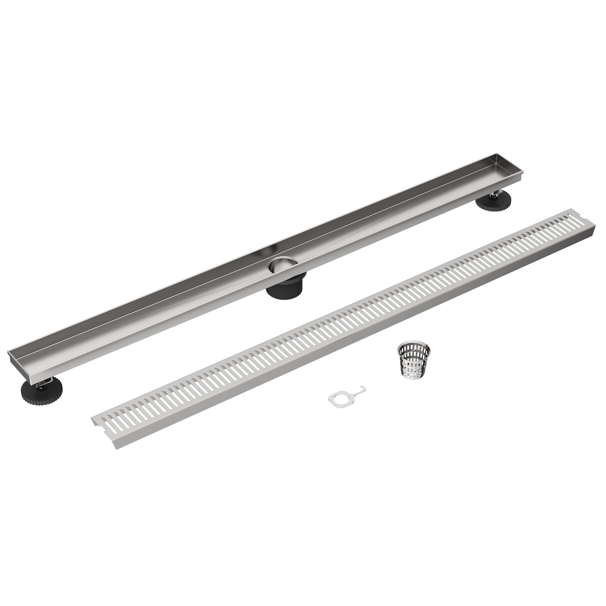 VIGO Elan Linear Shower Drain, Brushed Nickel, 36"