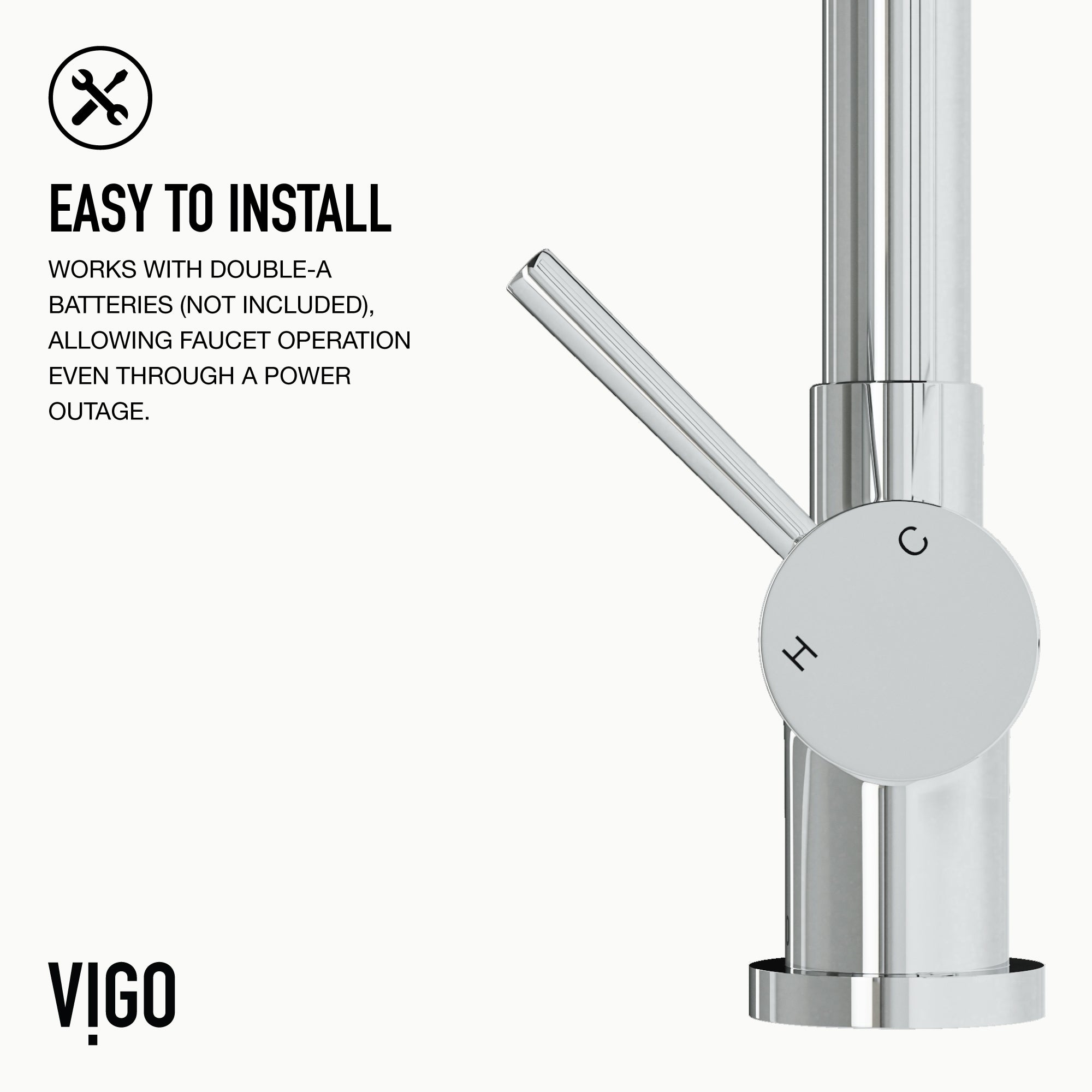 VIGO Gramercy 17" H Single Handle Pull-Down Sprayer Kitchen Faucet, Chrome, Touchless, Without Extras