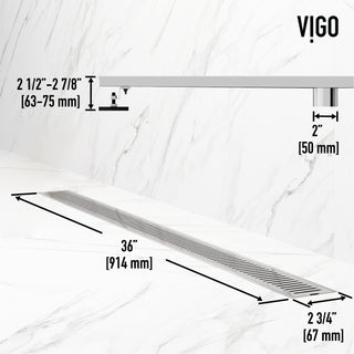 VIGO Elan Linear Shower Drain, Chrome, 36"