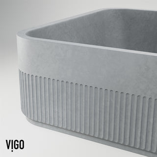 VIGO Cypress 21"L x 14"W x 5"H Concreto Stone Rectangular Bathroom Vessel Sink