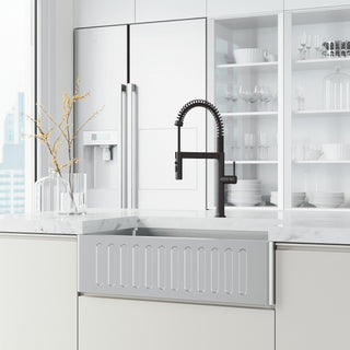 VIGO Edison Pro 20" H Single Handle Pull-Down Sprayer Kitchen Faucet, Matte Black
