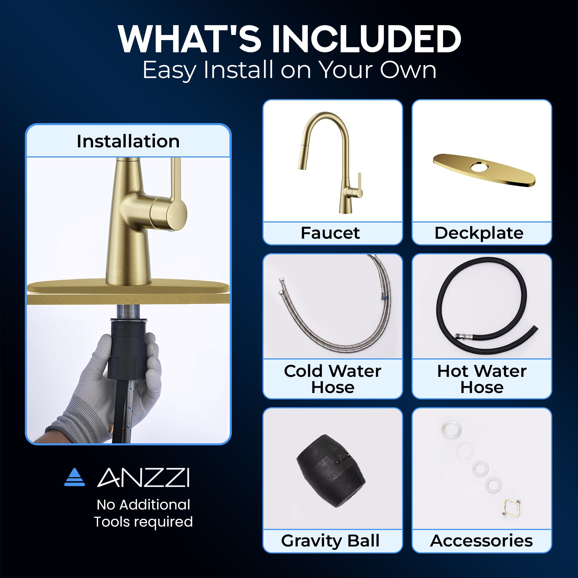 Modern Touchless Kitchen Faucet, Satin Brass