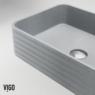 VIGO Cadman 18"L x 13"W x 5"H Concreto Stone Rectangular Bathroom Vessel Sink