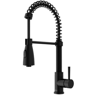 VIGO Brant 19" H Single Handle Pull-Down Sprayer Kitchen Faucet, Matte Black, Without Extras