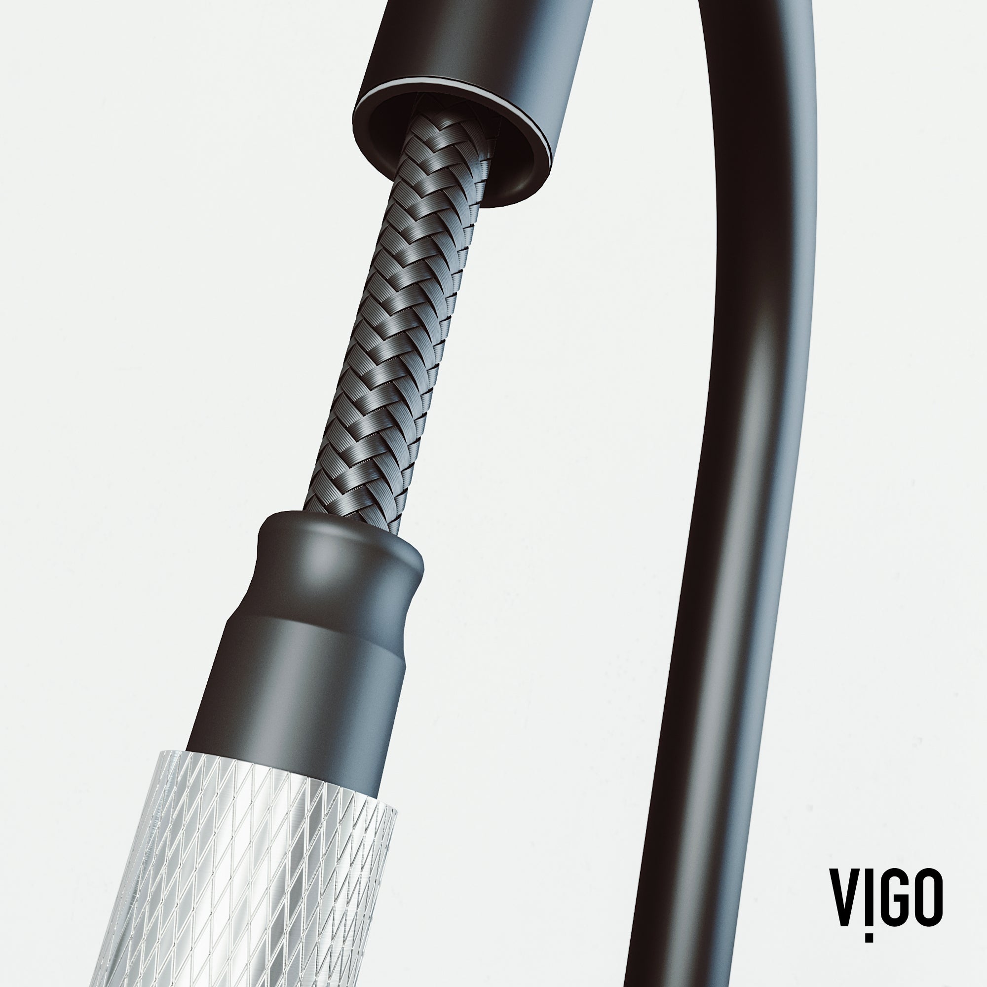 VIGO Bristol 19" H Single Handle Pull-Down Sprayer Kitchen Faucet, Stainless Steel/Matte Black, Without Extras