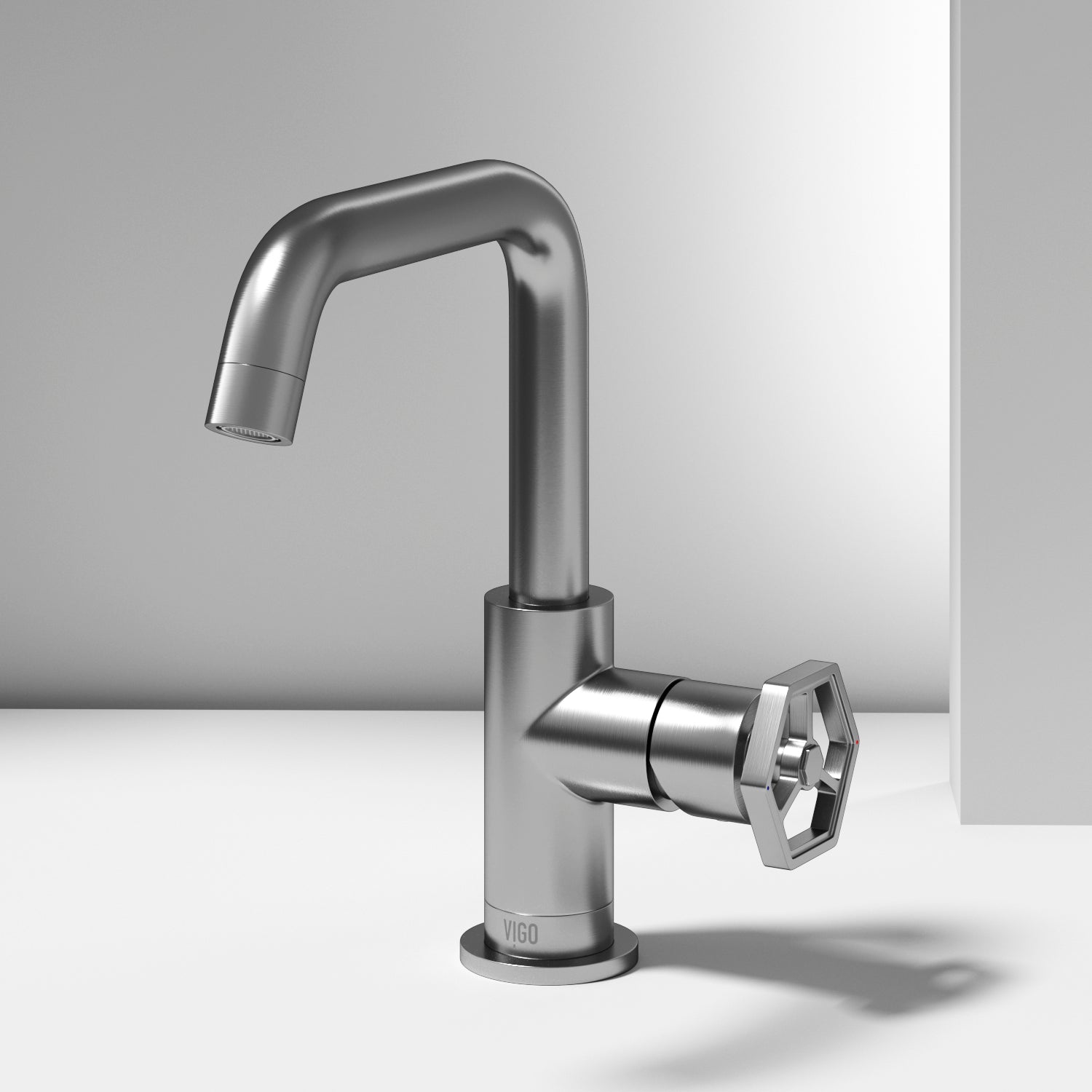 VIGO Ruxton 9" H Single Handle Single Hole Bathroom Faucet, Brushed Nickel, Without Extras