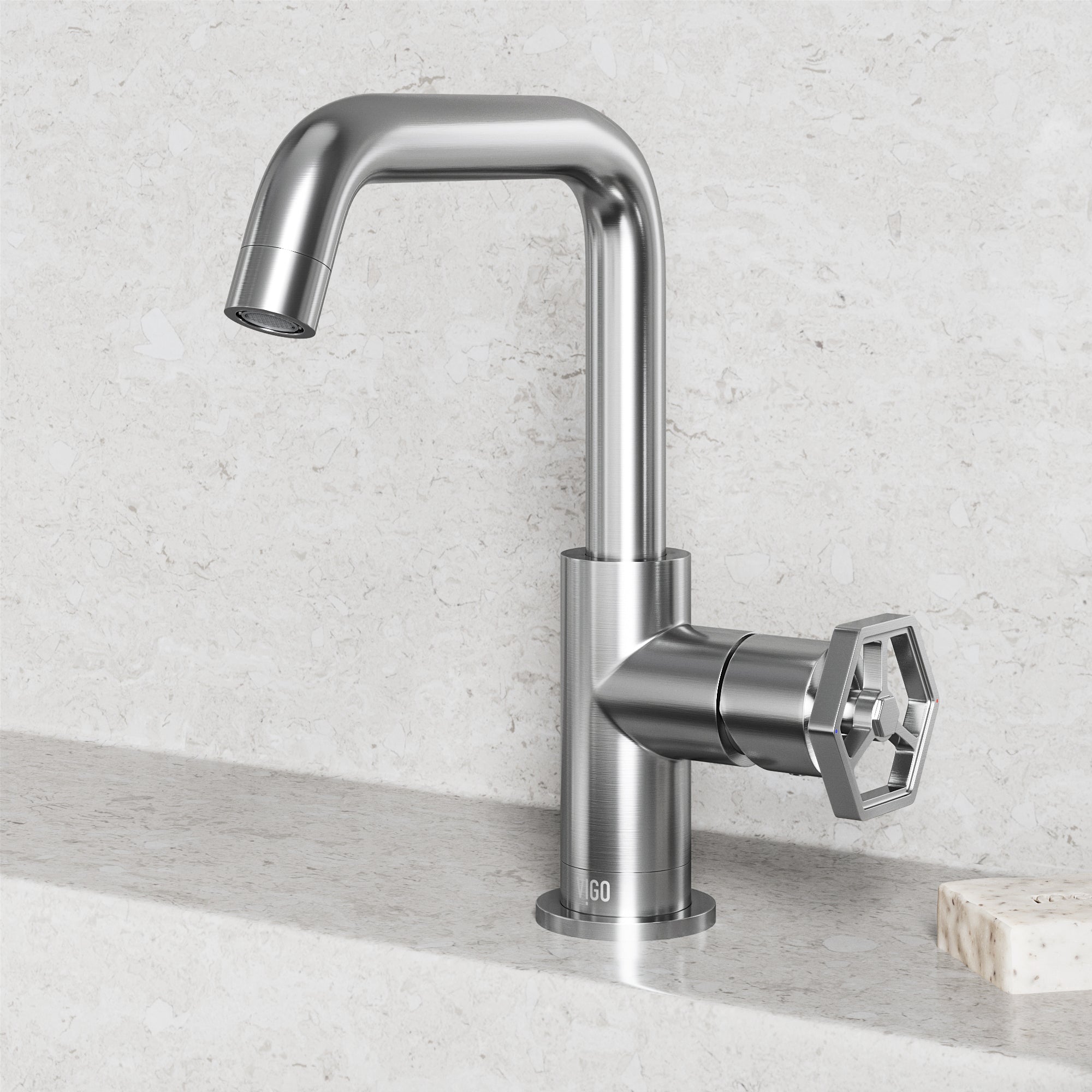 VIGO Ruxton 9" H Single Handle Single Hole Bathroom Faucet, Brushed Nickel, Without Extras