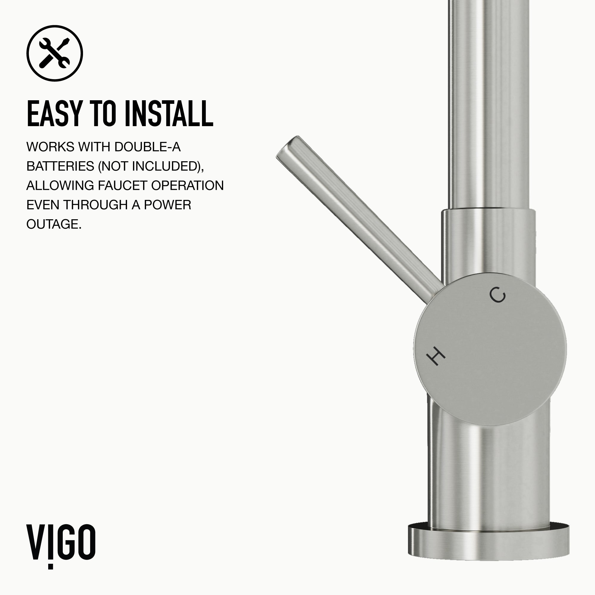 VIGO Gramercy 17" H Single Handle Pull-Down Sprayer Kitchen Faucet, Stainless Steel, Touchless, Without Extras