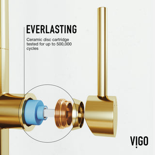 VIGO Parsons 18" H Single Handle Pull-Down Sprayer Kitchen Faucet, Matte Brushed Gold, Without Extras