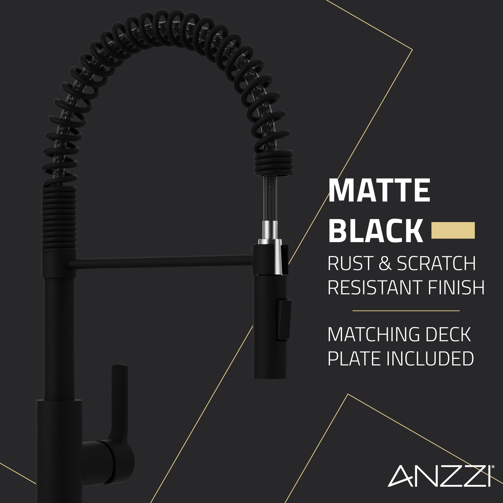 Touchless Pull-Down Faucet With Fan Sprayer, Matte Black
