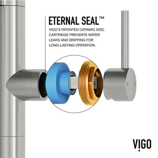 VIGO Edison Pro 20" H Single Handle Pull-Down Sprayer Kitchen Faucet, Stainless Steel