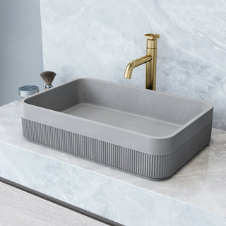 VIGO Cypress 21"L x 14"W x 5"H Concreto Stone Rectangular Bathroom Vessel Sink