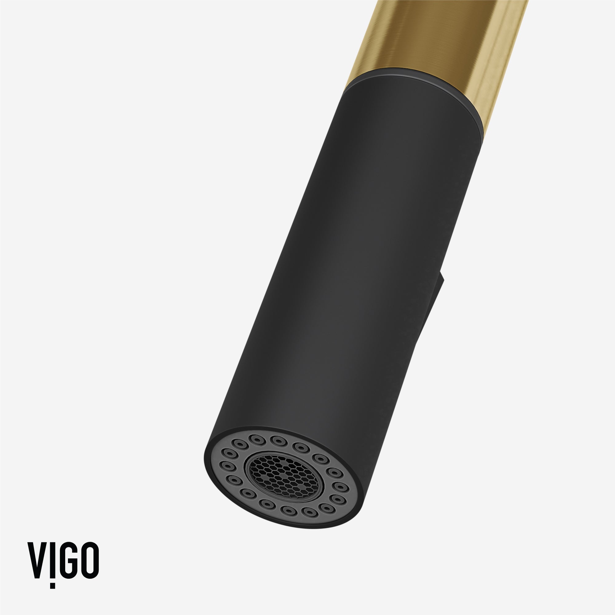 VIGO Greenwich 18" H Single Handle Pull-Down Sprayer Kitchen Faucet, Matte Brushed Gold/Matte Black, No Sensor, Without Extras