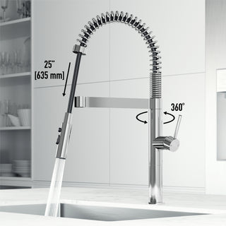 VIGO Edison Pro 20" H Single Handle Pull-Down Sprayer Kitchen Faucet, Chrome