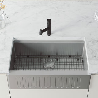 VIGO Branson 9" H Single Handle Pull-Out Sprayer Kitchen Faucet, Matte Black, Without Extras