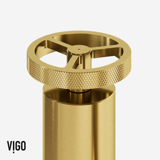 VIGO Cass 12" H 2-Handle Widespread Bridge Pull-Out Sprayer Kitchen Faucet, Matte Brushed Gold